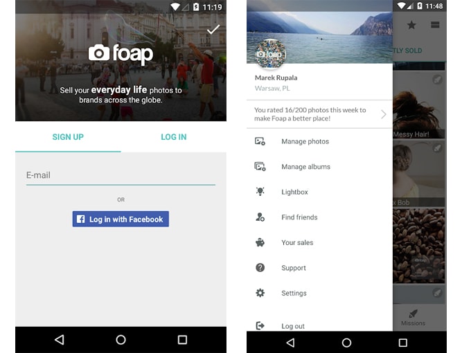 Apps para ganhar dinheiro - Foap