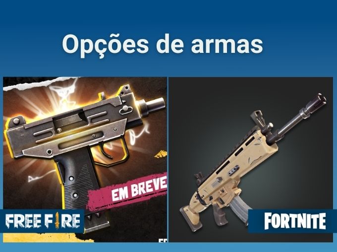 Armas FF e Fortnite