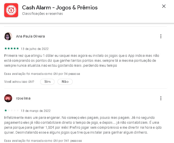 Cash Alarm comentários